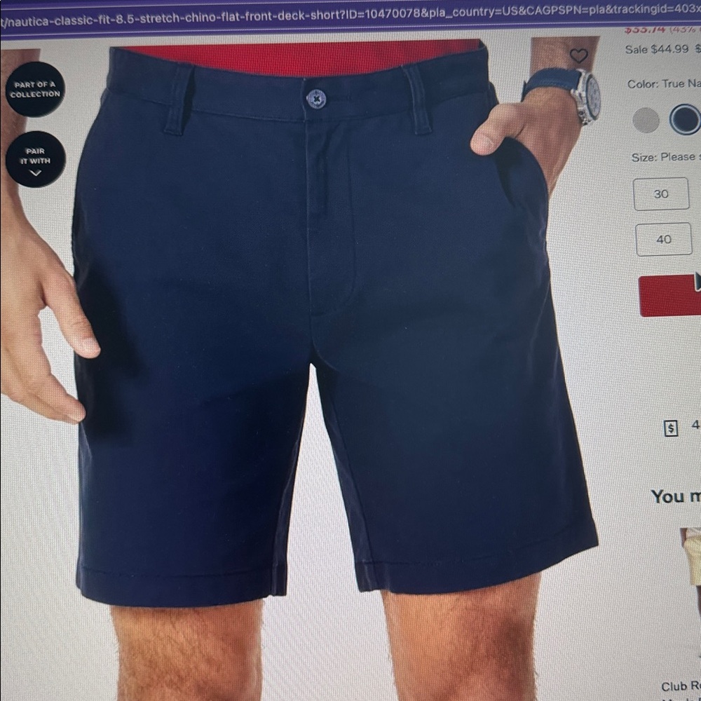 Nautica Chino Shorts - Navy